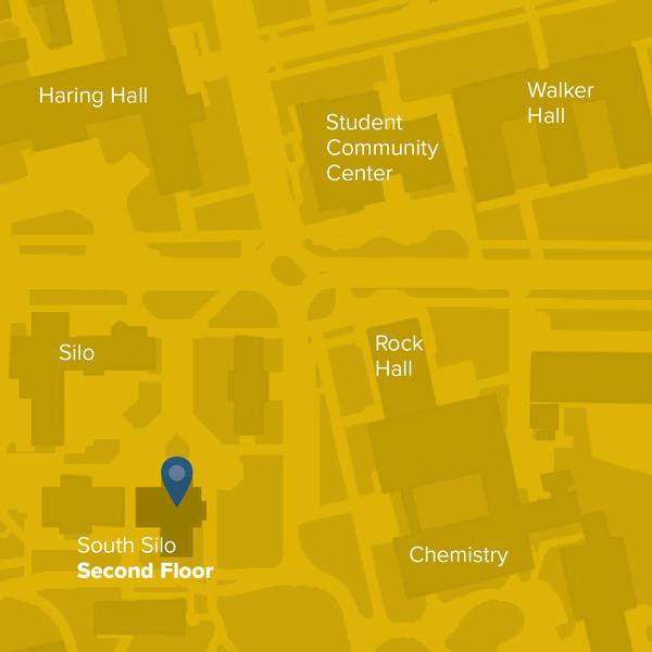 Campus map showing South Silo where CADSS is located