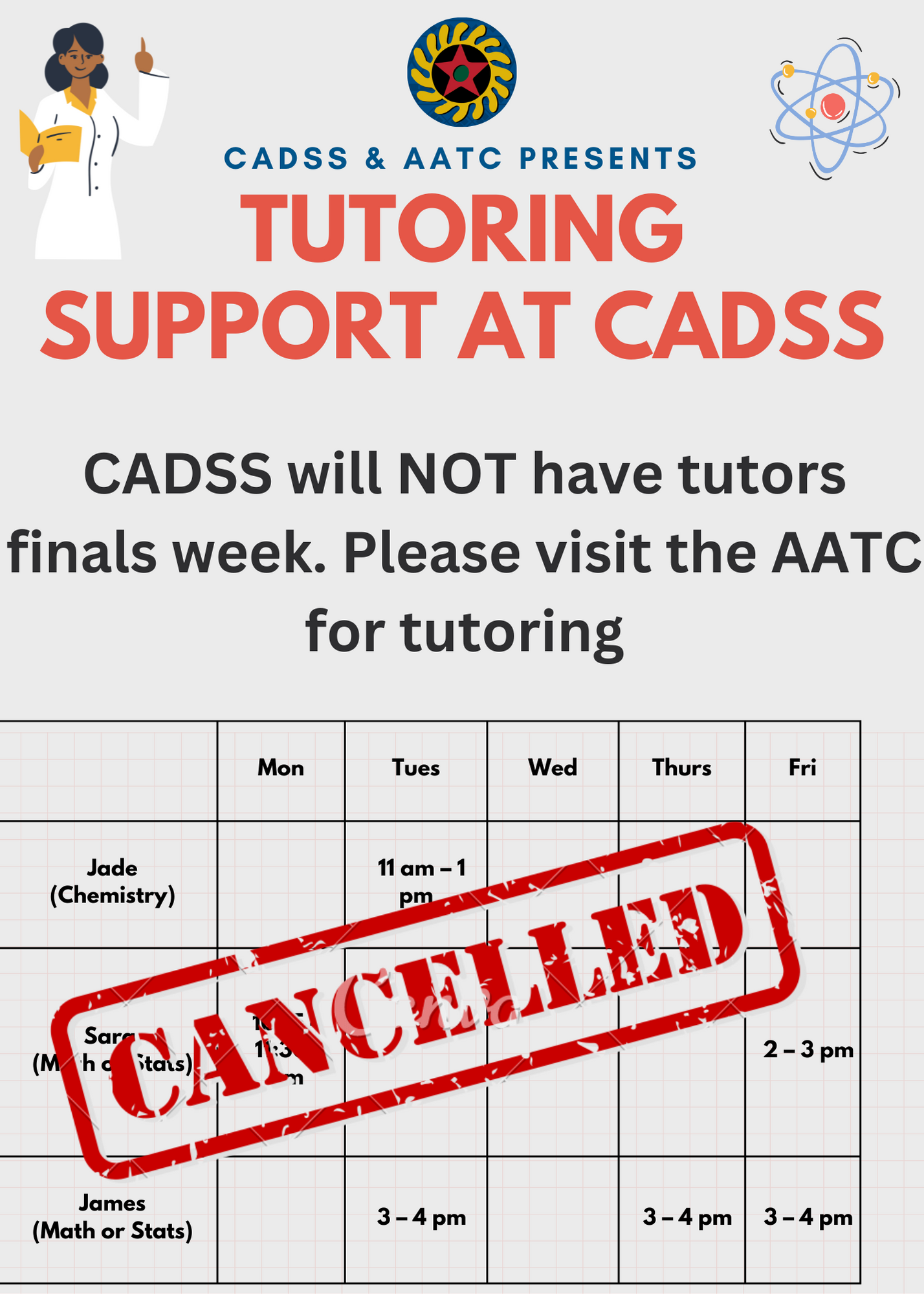 Picture of canceled tutoring
