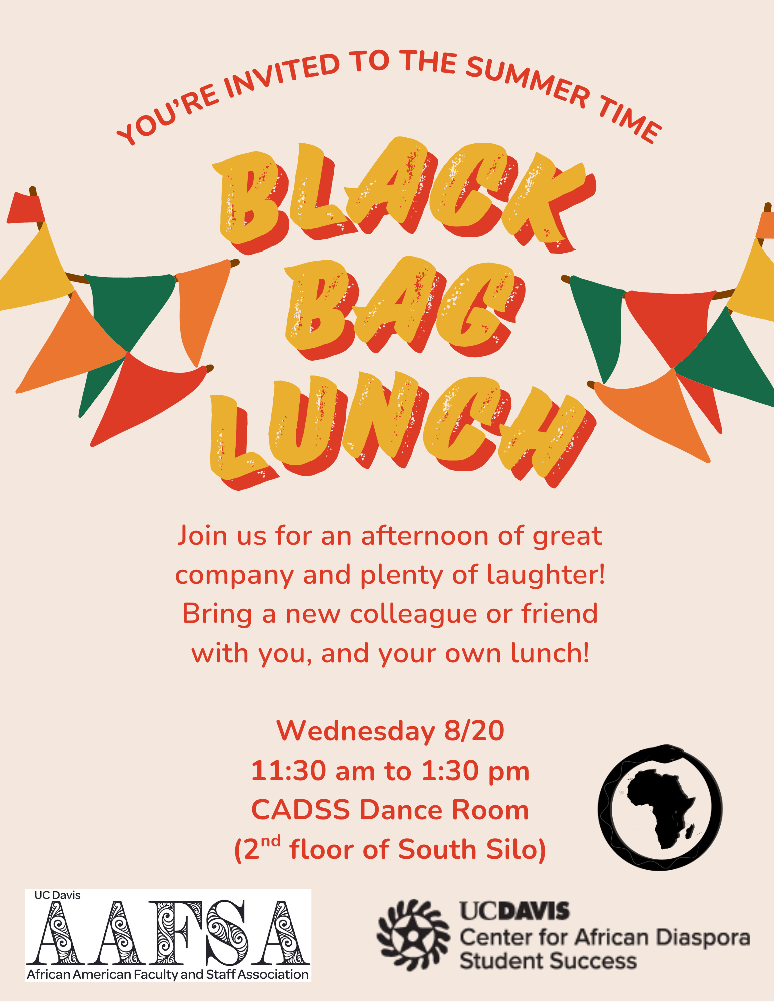 Information for the Black Bag Lunch event on Wednesday 8/19/25.